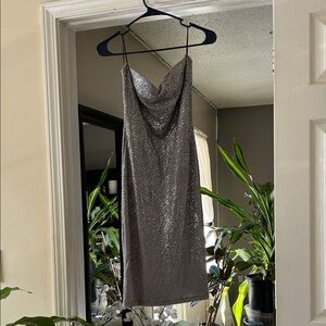 Lovely Day Glittering Silver Backless Dress